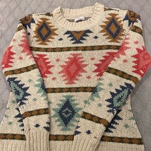 LL BEAN signature southwestern sweater. Size small.